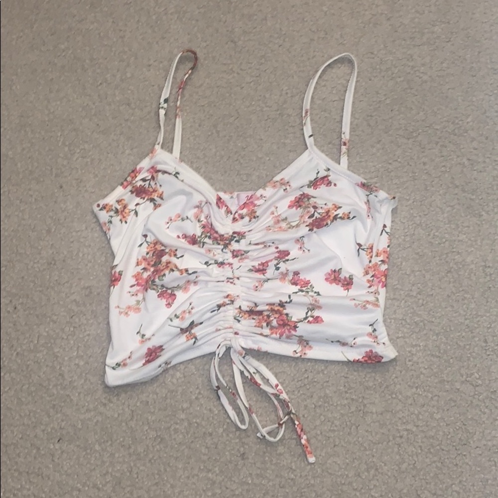 Grey Bandit Floral Scrunched Tank Top